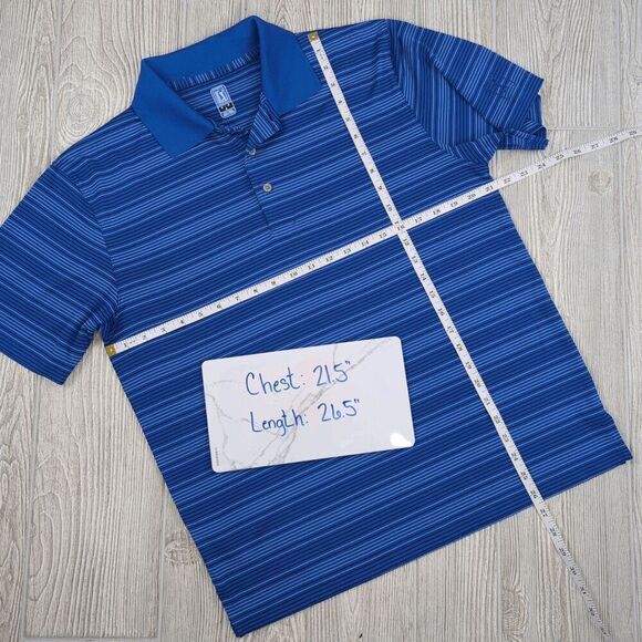PGA Tour Men’s Medium Blue Golf Polo Short Sleeve Collared Shirt - Picture 8 of 8